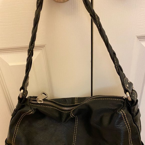 Fossil Soft Black Leather Shoulder Purse Handbag - Picture 4 of 5